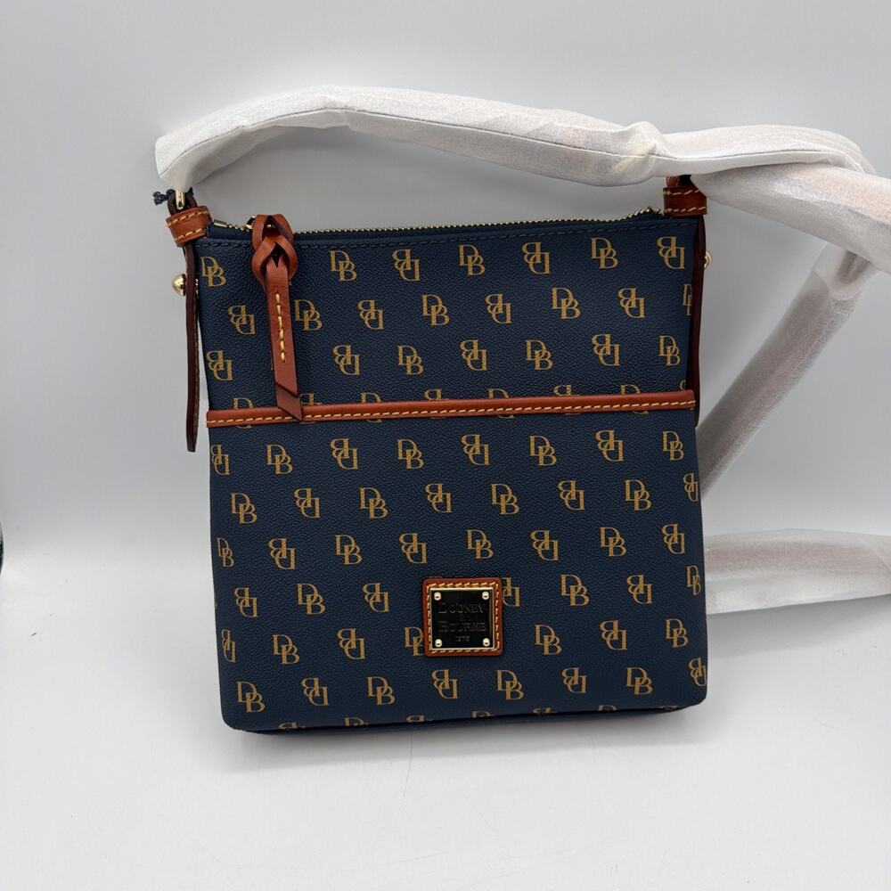 Dooney & Bourke Gretta Lani Crossbody Bag Mini Monogram Navy Classic Stylish NWT